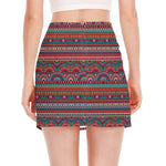 Tribal Ethnic Pattern Print Side Slit Mini Skirt