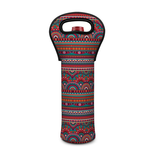Tribal Ethnic Pattern Print Single Neoprene Wine Tote