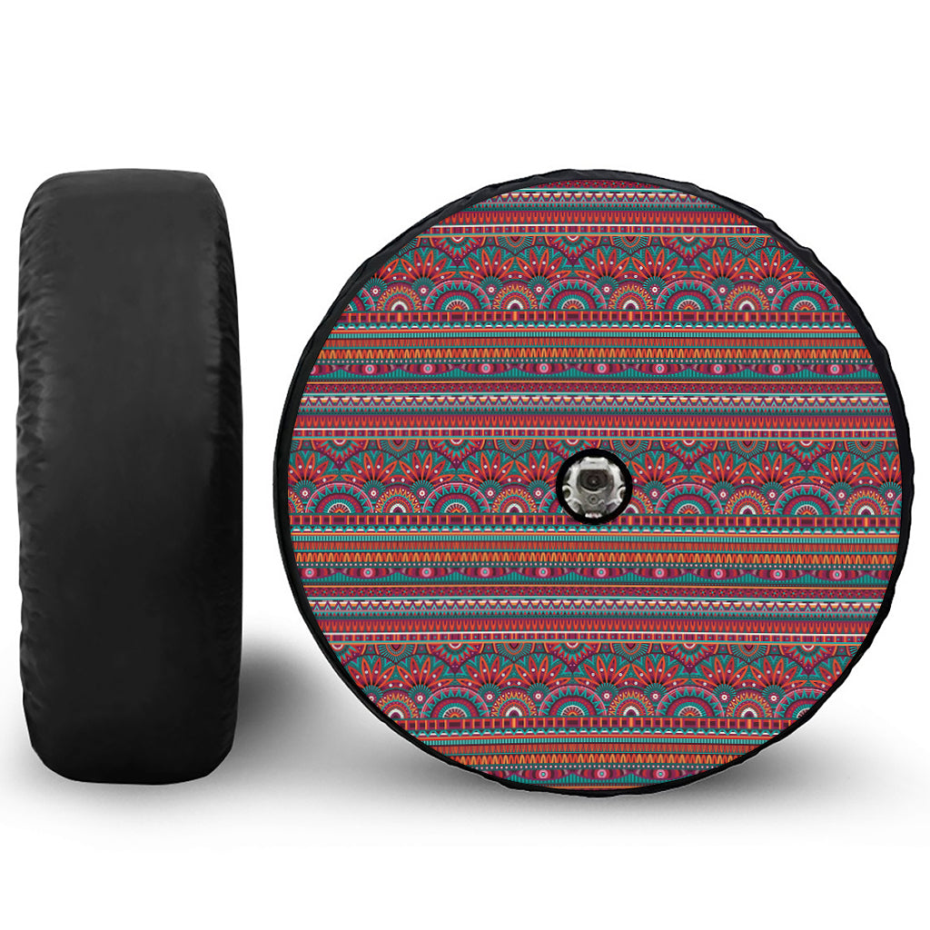 Tribal Ethnic Pattern Print Tire Cover With Camera Hole