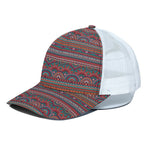 Tribal Ethnic Pattern Print White Mesh Trucker Cap