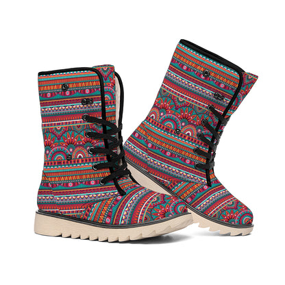 Tribal Ethnic Pattern Print Winter Boots
