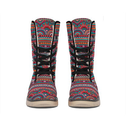 Tribal Ethnic Pattern Print Winter Boots