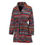 Tribal Ethnic Pattern Print Women's Bathrobe