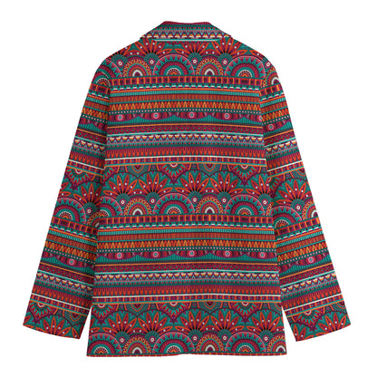 Tribal Ethnic Pattern Print Women's Blazer