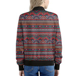 Tribal Ethnic Pattern Print Women's Bomber Jacket