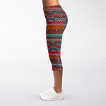 Tribal Ethnic Pattern Print Women's Capri Leggings