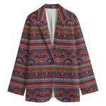 Tribal Ethnic Pattern Print Women's Cotton Blazer