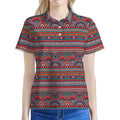 Tribal Ethnic Pattern Print Women's Polo Shirt