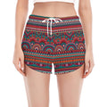 Tribal Ethnic Pattern Print Women's Split Running Shorts