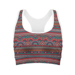 Tribal Ethnic Pattern Print Women's Sports Bra