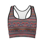 Tribal Ethnic Pattern Print Women's Sports Bra