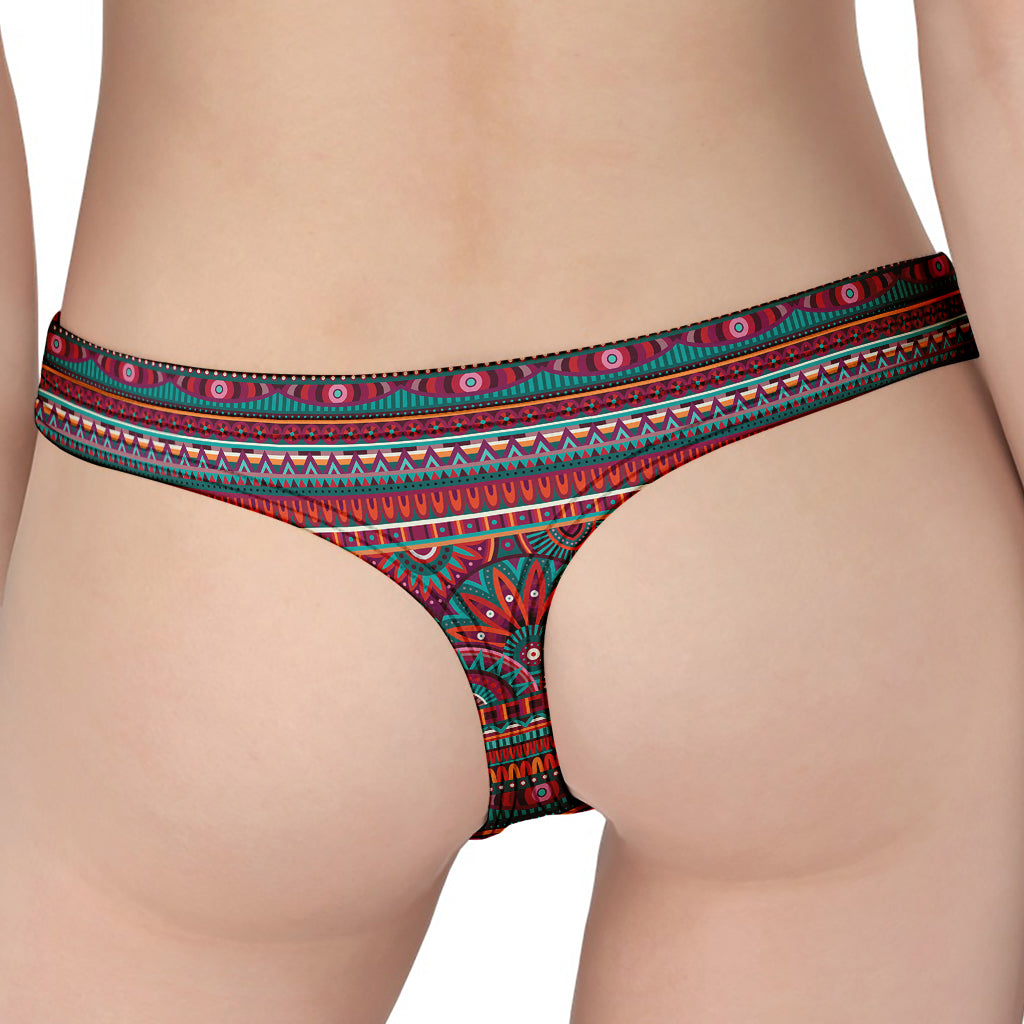 Tribal Ethnic Pattern Print Women's Thong