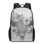 Tribal Indian Bull Skull Print 17 Inch Backpack