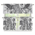 Tribal Indian Bull Skull Print 3 Piece Kitchen Curtains