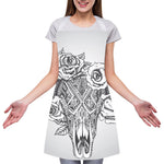 Tribal Indian Bull Skull Print Adjustable Apron