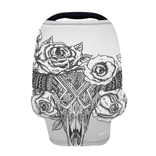 Tribal Indian Bull Skull Print Baby Seat Cover
