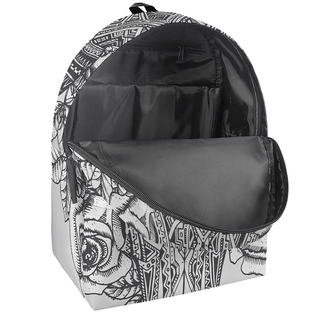 Tribal Indian Bull Skull Print Backpack