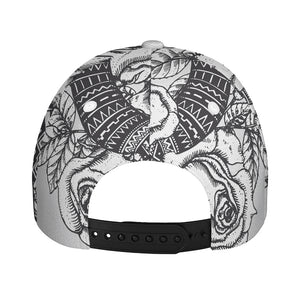 Tribal Indian Bull Skull Print Baseball Cap