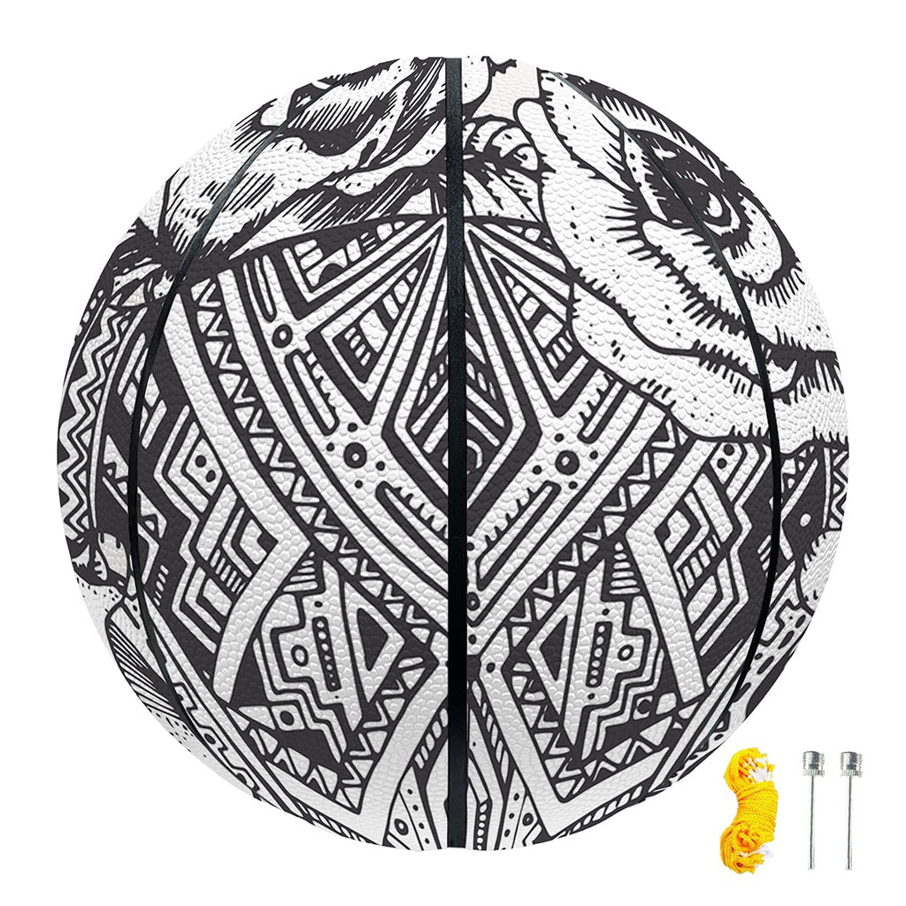 Tribal Indian Bull Skull Print Basketball