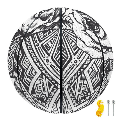 Tribal Indian Bull Skull Print Basketball