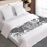 Tribal Indian Bull Skull Print Bed Runner