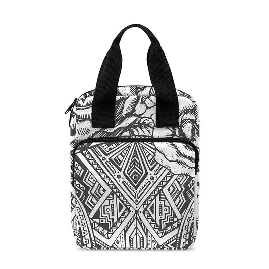 Tribal Indian Bull Skull Print Bible Tote Bag