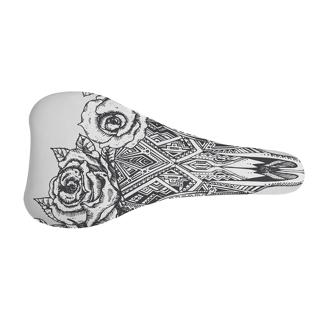 Tribal Indian Bull Skull Print Bicycle Seat Cover