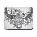 Tribal Indian Bull Skull Print Bifold Wallet