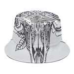 Tribal Indian Bull Skull Print Bucket Hat