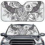 Tribal Indian Bull Skull Print Car Windshield Sun Shade