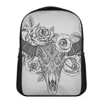 Tribal Indian Bull Skull Print Casual Backpack
