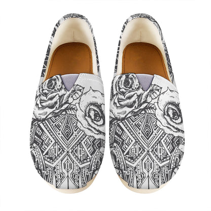 Tribal Indian Bull Skull Print Casual Shoes