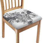 Tribal Indian Bull Skull Print Chair Cushion Cover