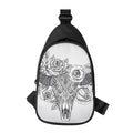 Tribal Indian Bull Skull Print Sling Bag