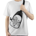 Tribal Indian Bull Skull Print Chest Bag