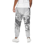 Tribal Indian Bull Skull Print Cotton Pants