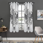 Tribal Indian Bull Skull Print Curtain