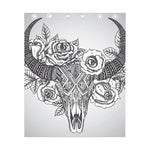 Tribal Indian Bull Skull Print Curtain