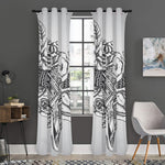 Tribal Indian Bull Skull Print Curtain