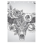 Tribal Indian Bull Skull Print Curtain