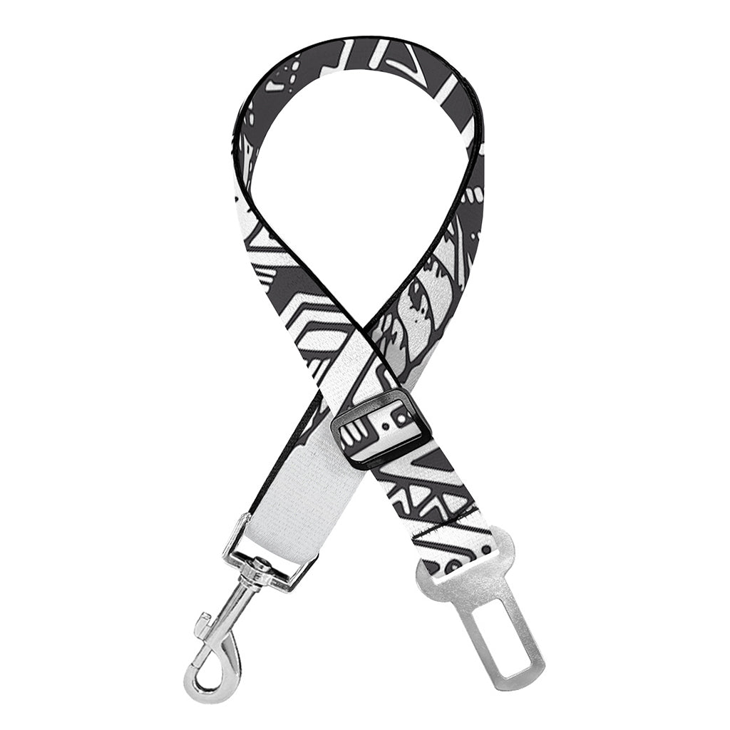 Tribal Indian Bull Skull Print Dog Seat Belt