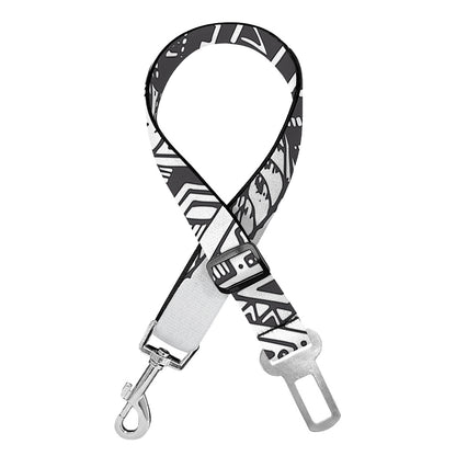 Tribal Indian Bull Skull Print Dog Seat Belt