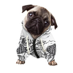 Tribal Indian Bull Skull Print Dog Zip Up Hoodie