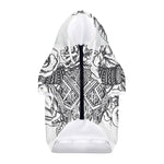 Tribal Indian Bull Skull Print Dog Zip Up Hoodie