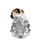 Tribal Indian Bull Skull Print Dog Zip Up Jacket