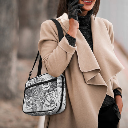 Tribal Indian Bull Skull Print Double Strap Bible Bag