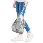 Tribal Indian Bull Skull Print Drawstring Bag