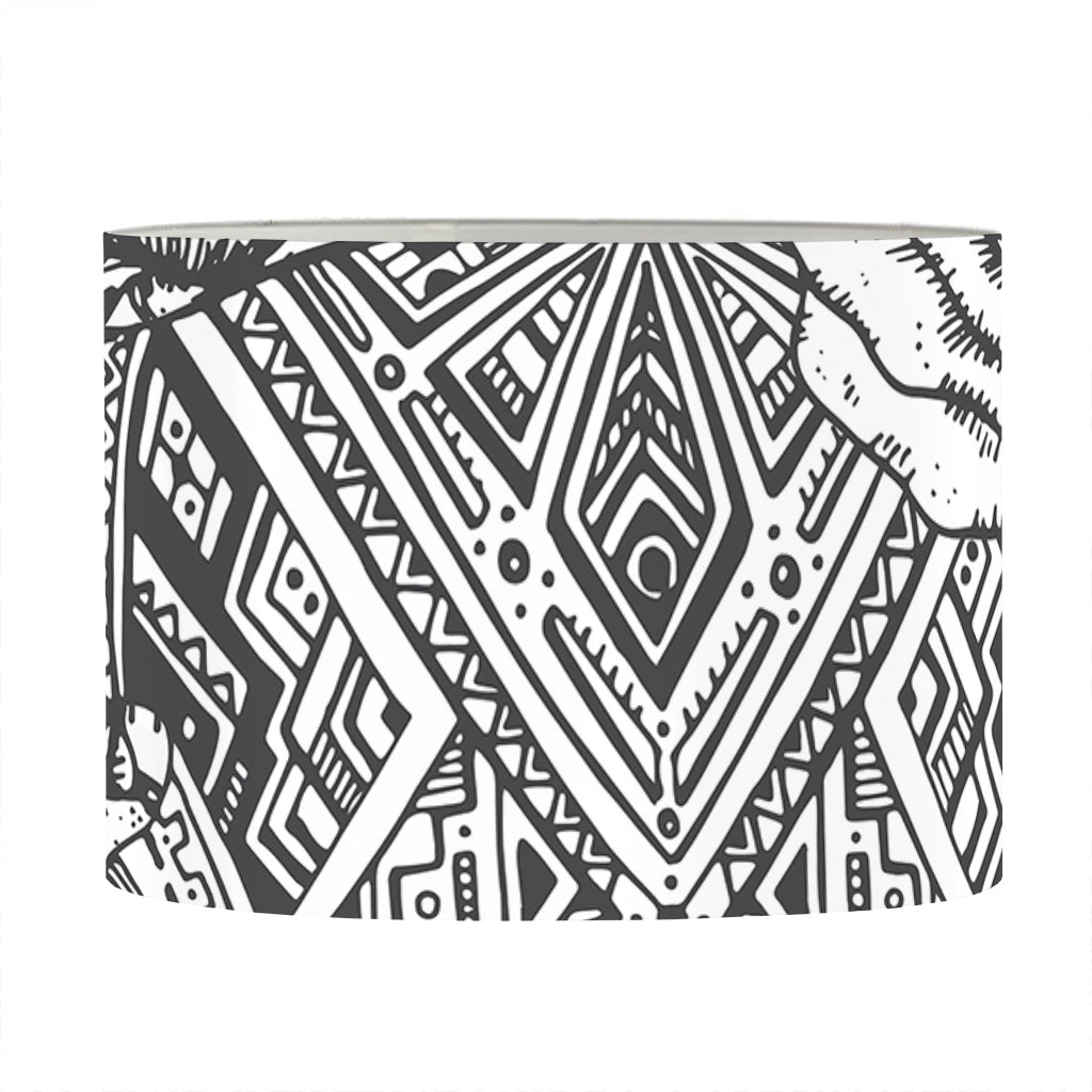 Tribal Indian Bull Skull Print Drum Lamp Shade