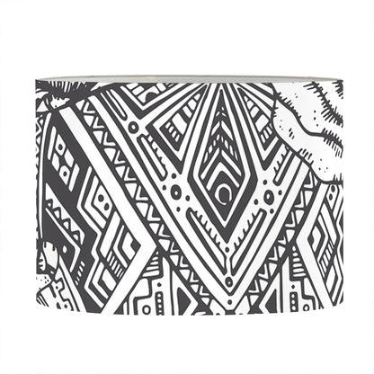 Tribal Indian Bull Skull Print Drum Lamp Shade
