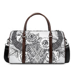 Tribal Indian Bull Skull Print Duffle Bag